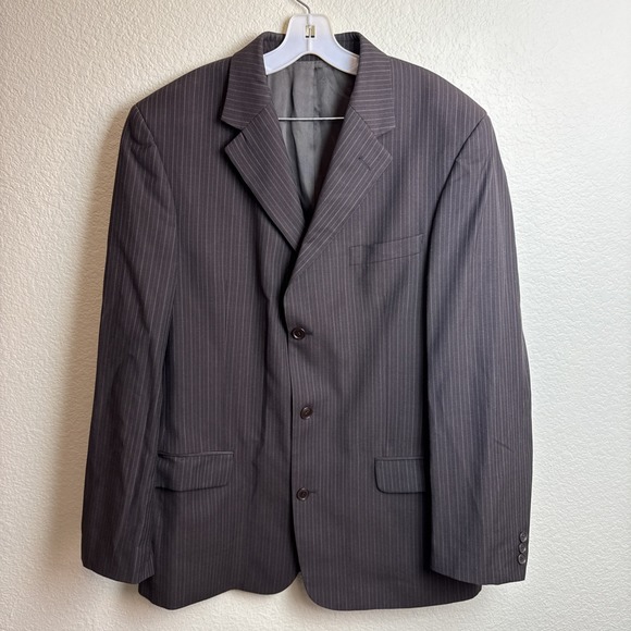 Gianfranco Ruffini Black  Gray Brown Pinstripe Suit No material Tags See Meas. - Picture 1 of 6